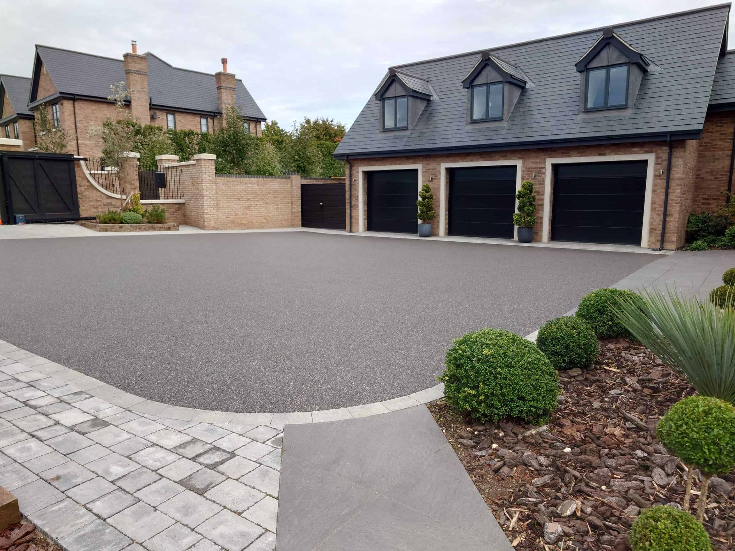 Grey resin bound driveway